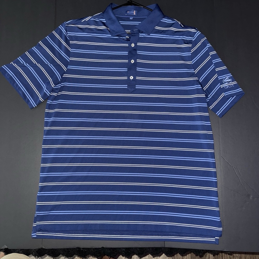 Men's XL Stitch Performance Golf Polo Blue Short Sleeve The Grove Tennessee